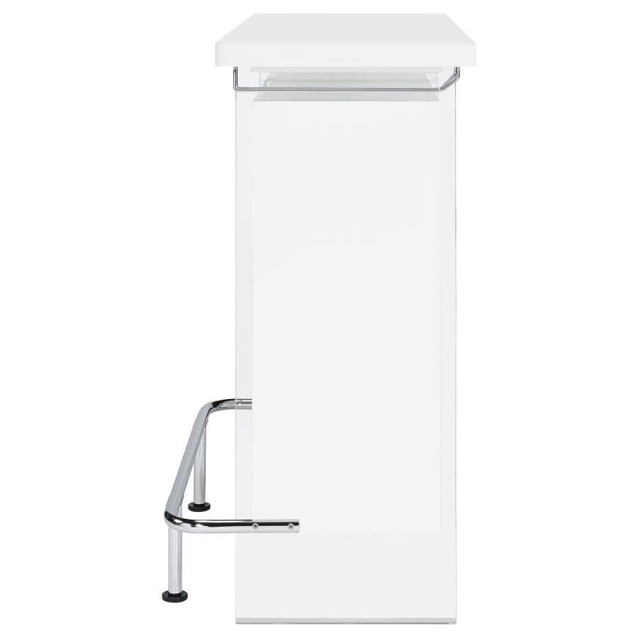Acosta Freestanding Home Bar Wine Cabinet White High Gloss - 182632