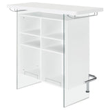 Acosta Freestanding Home Bar Wine Cabinet White High Gloss - 182632