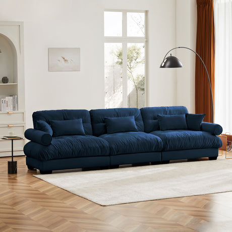 Modern Oversize Sofa With Cloud Like Comfort, Featuring Waist And Throw Pillows