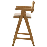 Kane Woven Rattan Wood Bar Chair Light Walnut (Set of 2) - 182677