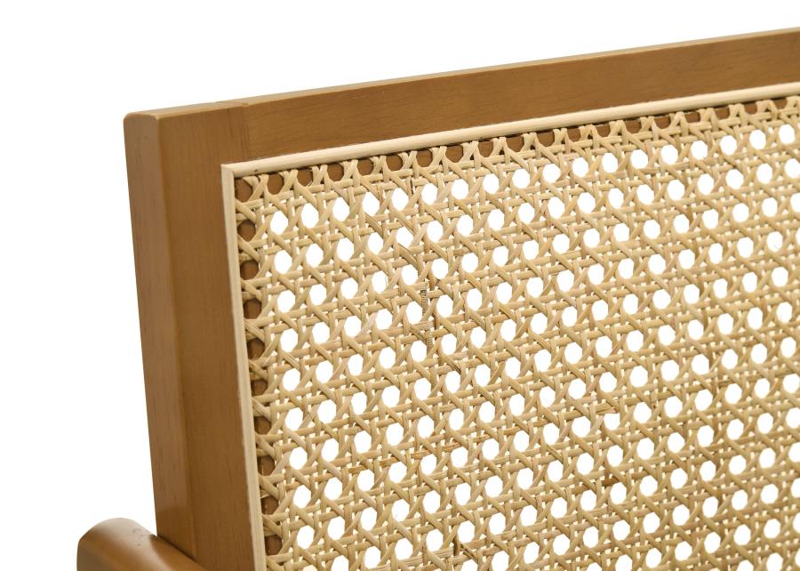Kane Woven Rattan Wood Bar Chair Light Walnut (Set of 2) - 182677