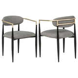 Alexis Fabric Upholstered Dining Arm Chair Grey (Set of 2) - 182682