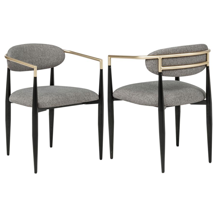 Alexis Fabric Upholstered Dining Arm Chair Grey (Set of 2) - 182682