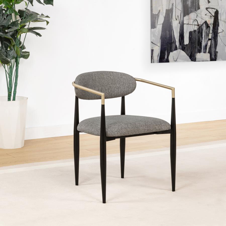 Alexis Fabric Upholstered Dining Arm Chair Grey (Set of 2) - 182682