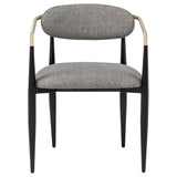 Alexis Fabric Upholstered Dining Arm Chair Grey (Set of 2) - 182682
