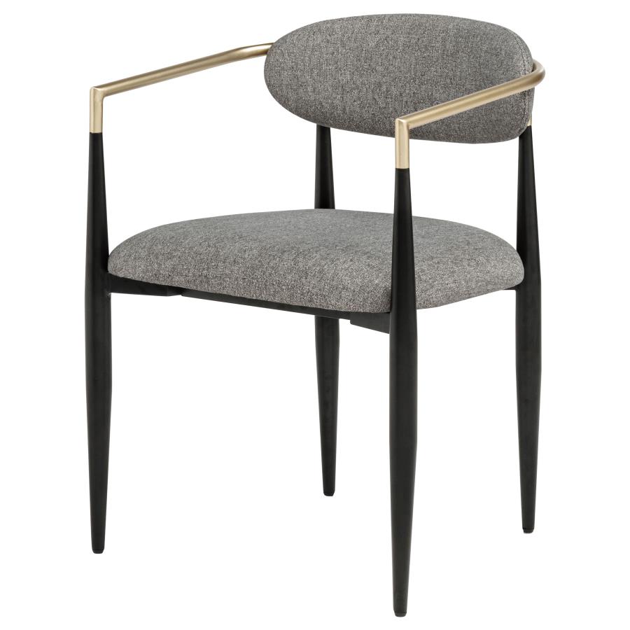 Alexis Fabric Upholstered Dining Arm Chair Grey (Set of 2) - 182682