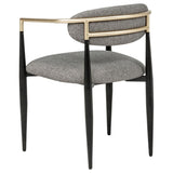 Alexis Fabric Upholstered Dining Arm Chair Grey (Set of 2) - 182682