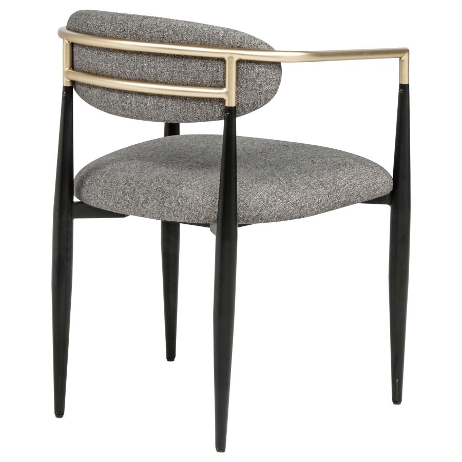 Alexis Fabric Upholstered Dining Arm Chair Grey (Set of 2) - 182682