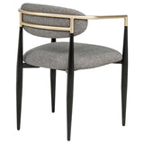 Alexis Fabric Upholstered Dining Arm Chair Grey (Set of 2) - 182682