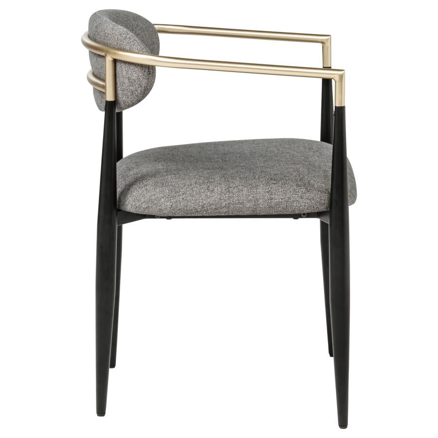 Alexis Fabric Upholstered Dining Arm Chair Grey (Set of 2) - 182682