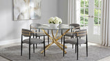 Alexis Fabric Upholstered Dining Arm Chair Grey (Set of 2) - 182682