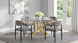 Alexis Fabric Upholstered Dining Arm Chair Grey (Set of 2) - 182682