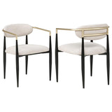 Alexis Fabric Upholstered Dining Arm Chair Beige (Set of 2) - 182692