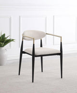 Alexis Fabric Upholstered Dining Arm Chair Beige (Set of 2) - 182692