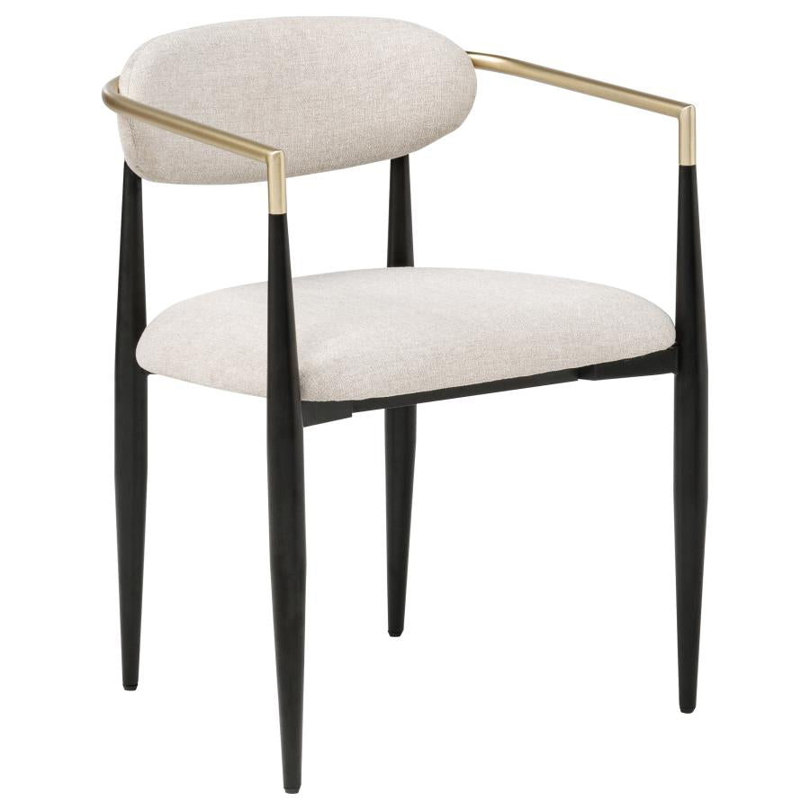 Alexis Fabric Upholstered Dining Arm Chair Beige (Set of 2) - 182692