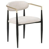 Alexis Fabric Upholstered Dining Arm Chair Beige (Set of 2) - 182692