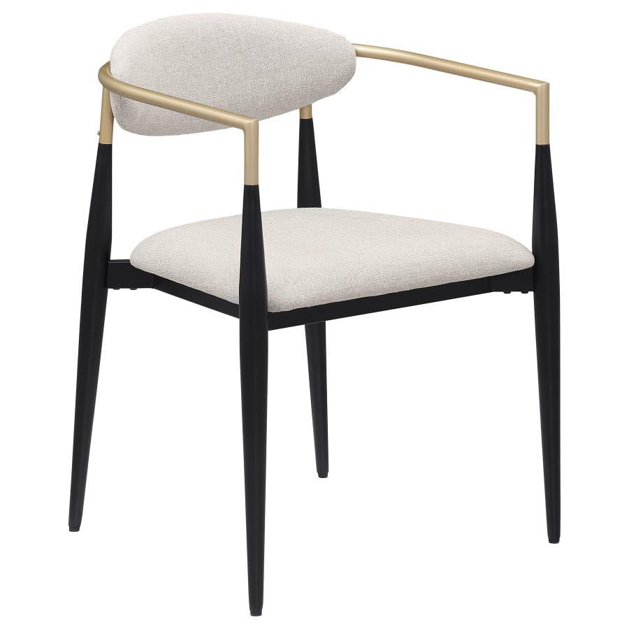 Alexis Fabric Upholstered Dining Arm Chair Beige (Set of 2) - 182692