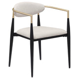 Alexis Fabric Upholstered Dining Arm Chair Beige (Set of 2) - 182692