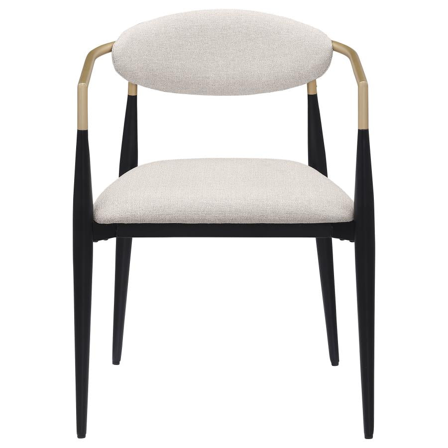 Alexis Fabric Upholstered Dining Arm Chair Beige (Set of 2) - 182692