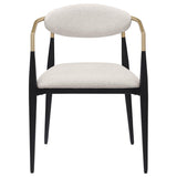 Alexis Fabric Upholstered Dining Arm Chair Beige (Set of 2) - 182692