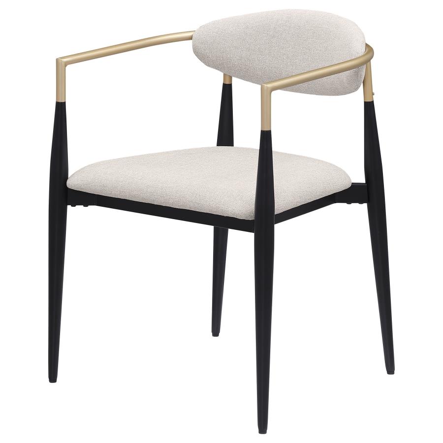 Alexis Fabric Upholstered Dining Arm Chair Beige (Set of 2) - 182692