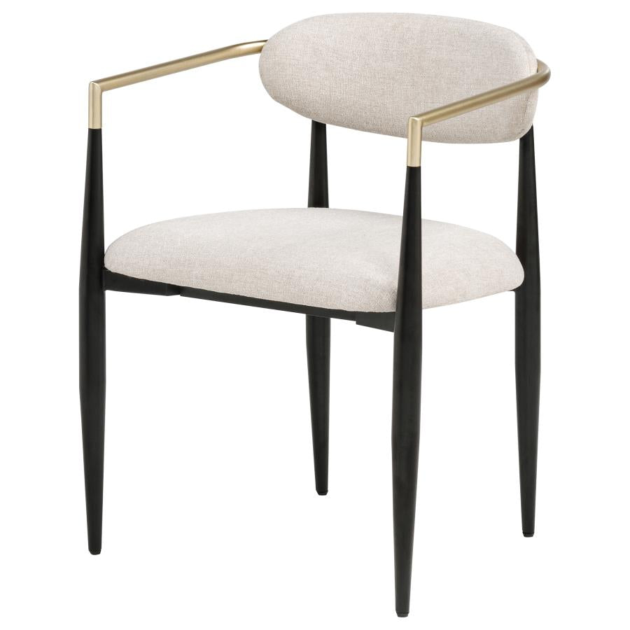 Alexis Fabric Upholstered Dining Arm Chair Beige (Set of 2) - 182692