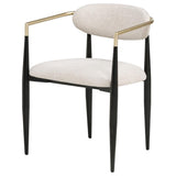 Alexis Fabric Upholstered Dining Arm Chair Beige (Set of 2) - 182692