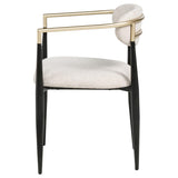Alexis Fabric Upholstered Dining Arm Chair Beige (Set of 2) - 182692