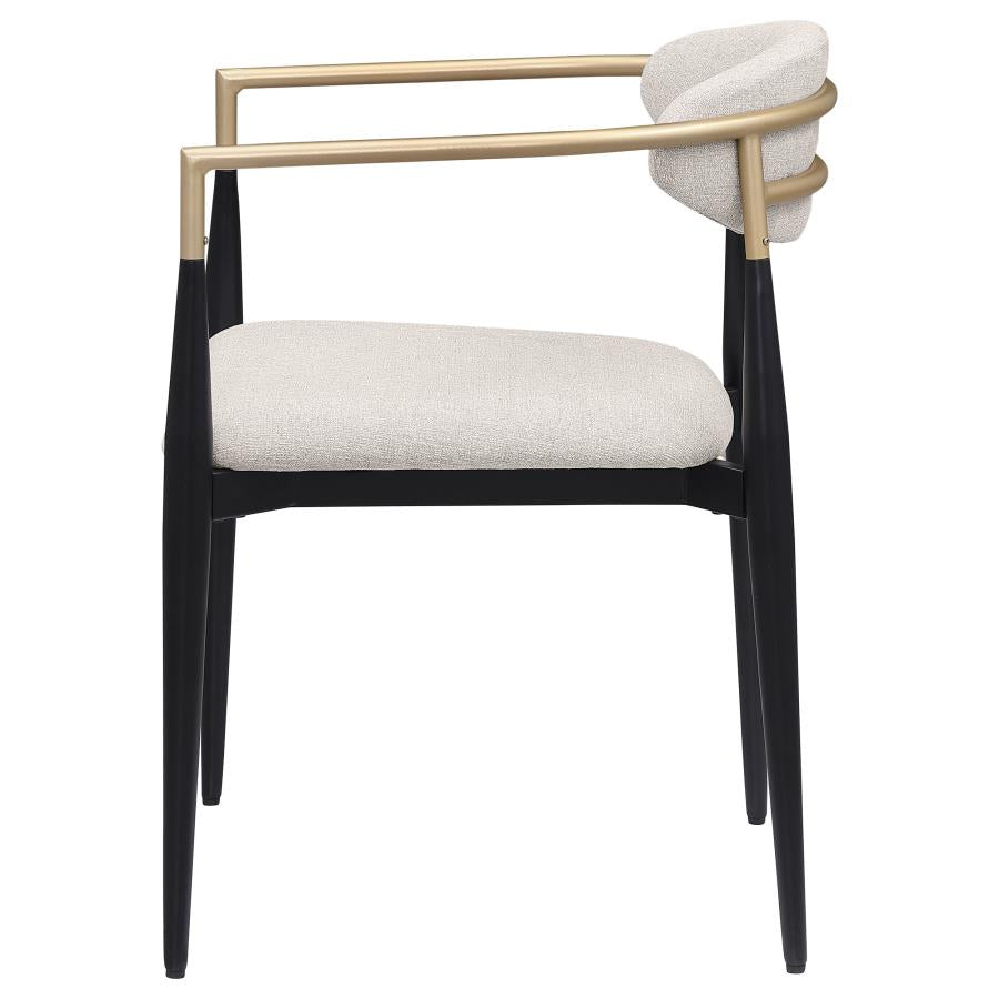 Alexis Fabric Upholstered Dining Arm Chair Beige (Set of 2) - 182692