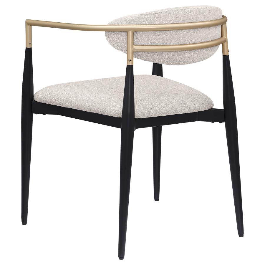 Alexis Fabric Upholstered Dining Arm Chair Beige (Set of 2) - 182692