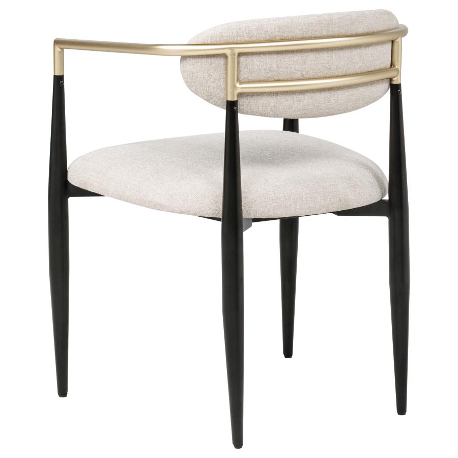 Alexis Fabric Upholstered Dining Arm Chair Beige (Set of 2) - 182692