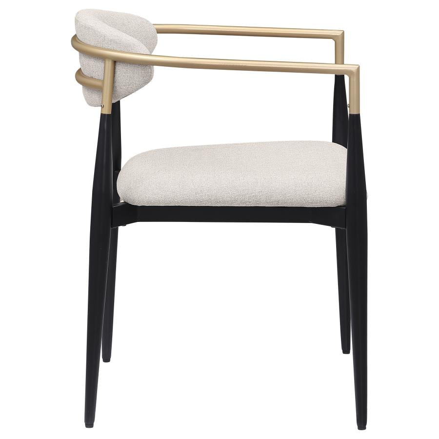 Alexis Fabric Upholstered Dining Arm Chair Beige (Set of 2) - 182692