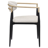 Alexis Fabric Upholstered Dining Arm Chair Beige (Set of 2) - 182692