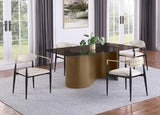 Alexis Fabric Upholstered Dining Arm Chair Beige (Set of 2) - 182692