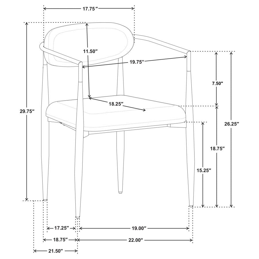 Alexis Fabric Upholstered Dining Arm Chair Beige (Set of 2) - 182692
