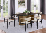 Alexis Fabric Upholstered Dining Arm Chair Beige (Set of 2) - 182692