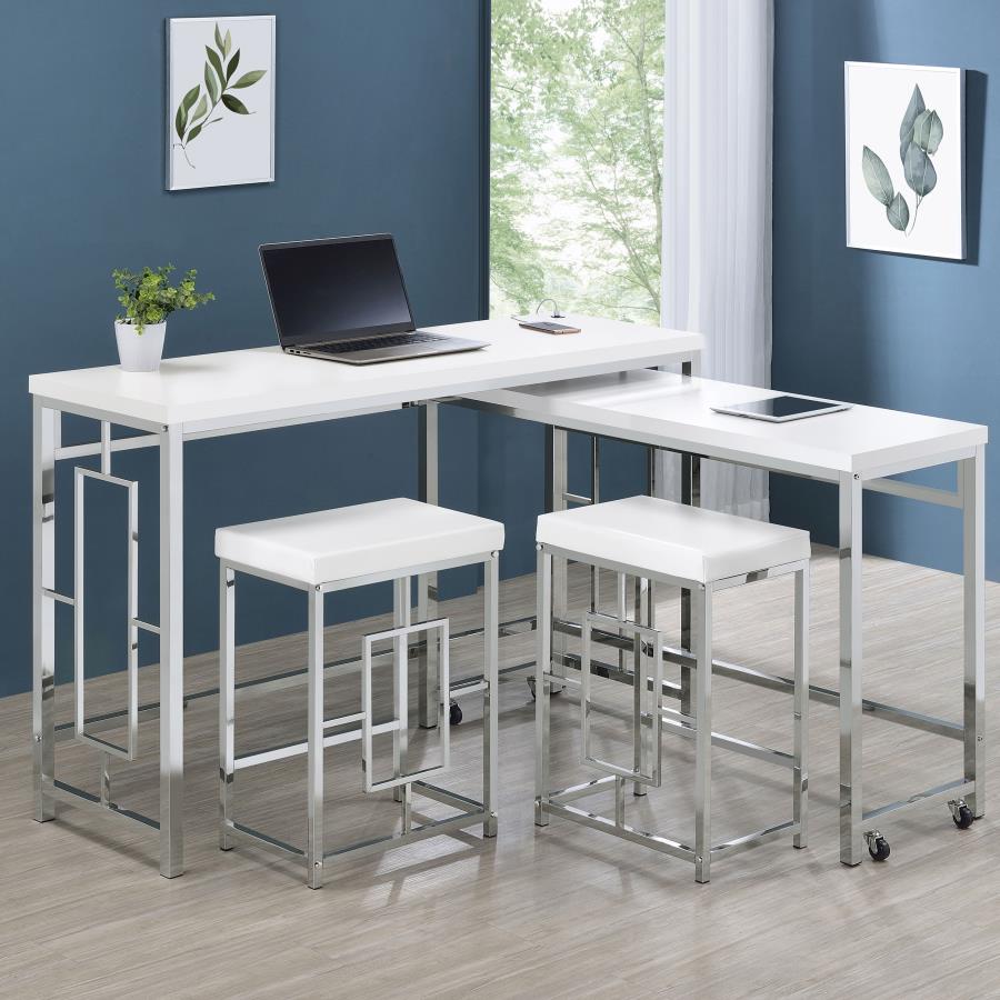Jackson 4-piece Multipurpose Counter Height Table Set White - 182714