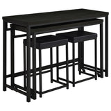Hawes 4-piece Multipurpose Counter Height Table Set Black - 182724