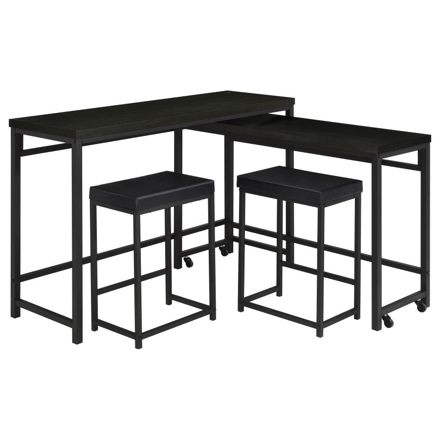 Hawes 4-piece Multipurpose Counter Height Table Set Black - 182724