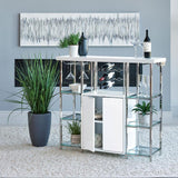 Gallimore 2-door Bar Cabinet Wine Storage White High Gloss - 182757