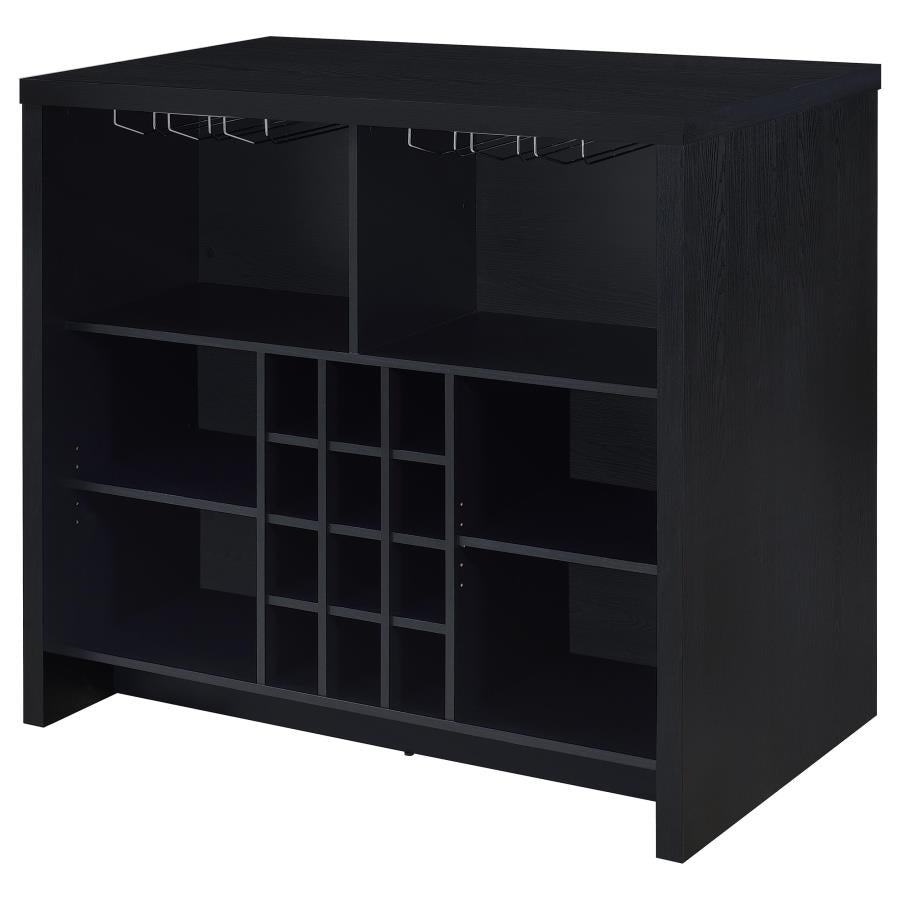 Topanga Engineered Wood Freestanding Home Bar Black - 182784