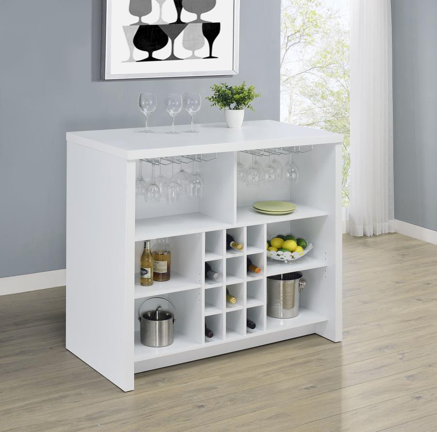 Topanga Engineered Wood Freestanding Home Bar White - 182786