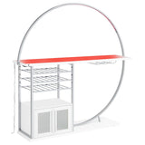 Risley 2-door Circular LED Wine Cabinet White High Gloss - 182798