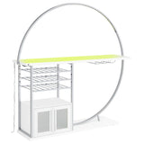 Risley 2-door Circular LED Wine Cabinet White High Gloss - 182798