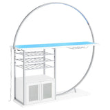 Risley 2-door Circular LED Wine Cabinet White High Gloss - 182798