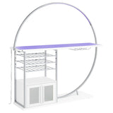 Risley 2-door Circular LED Wine Cabinet White High Gloss - 182798