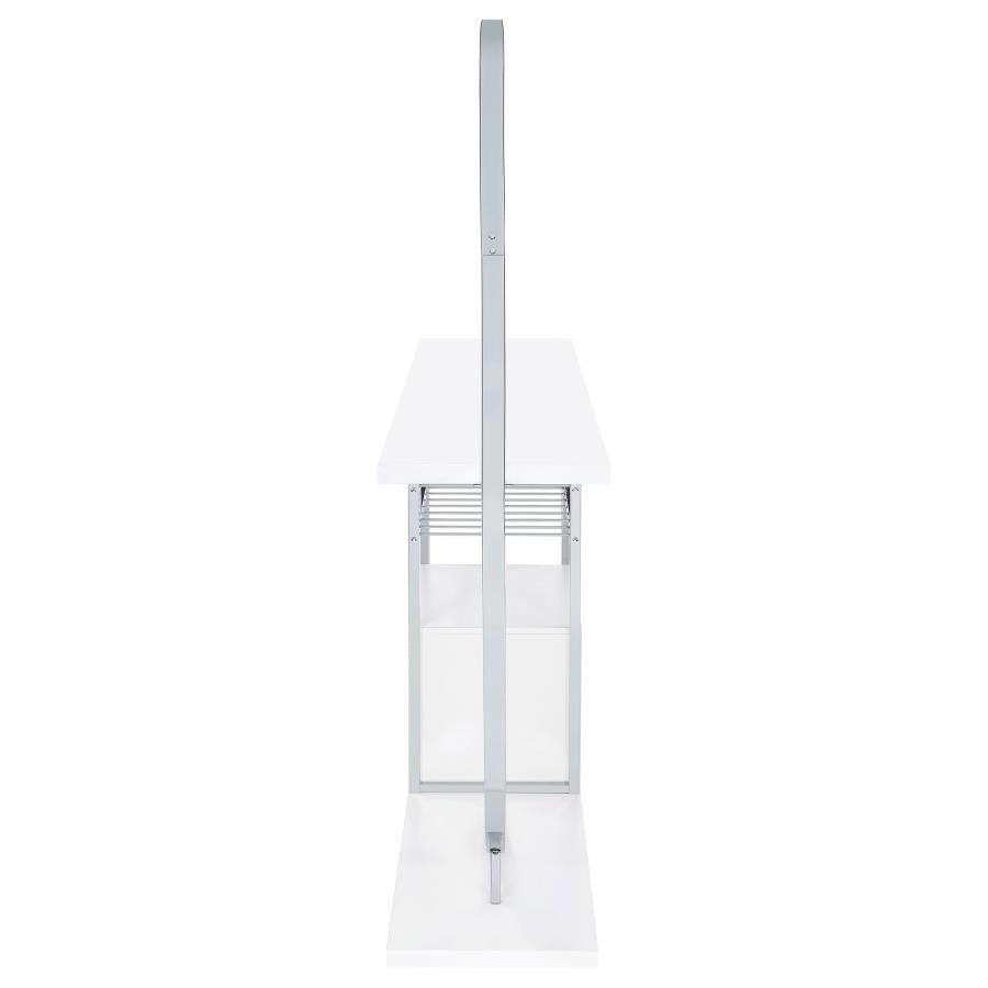 Risley 2-door Circular LED Wine Cabinet White High Gloss - 182798