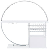 Risley 2-door Circular LED Wine Cabinet White High Gloss - 182798
