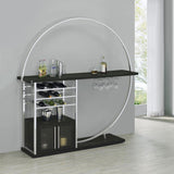 Risley 2-door Circular LED Wine Cabinet Dark Charcoal - 182799