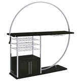 Risley 2-door Circular LED Wine Cabinet Dark Charcoal - 182799